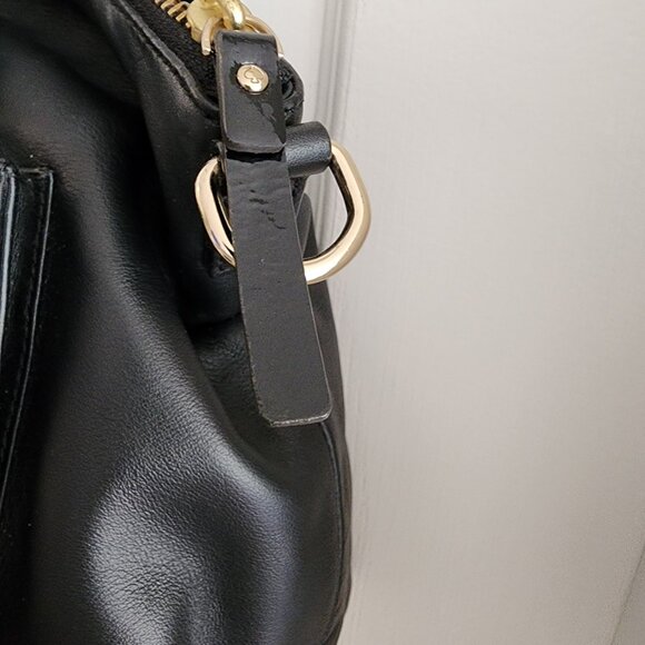 Authentic Kate Spade Hampton Road Janie Black Leather Satchel Shoulder Bag Purse - Picture 9 of 14